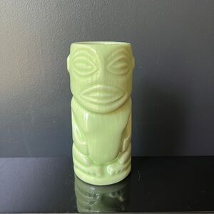 The Lucky Tiki Green Tiki Mug  Tangaroa Tropical Drink Ceramic Glass
